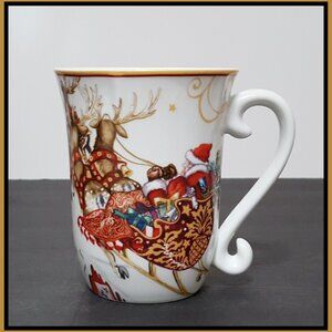 NEW RARE Williams Sonoma Twas the Night Before Santa Claus Sleigh Mug 14 OZ